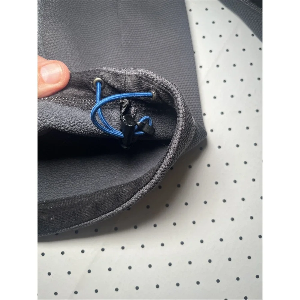 The North Face Men's Large Full Zip Grid Fleece Jacket Gray Black Performance